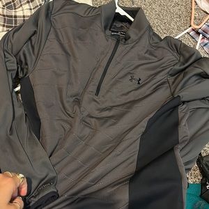 UA ColdGear Ribbed Texture Blue 1/4 Zip Jacket M